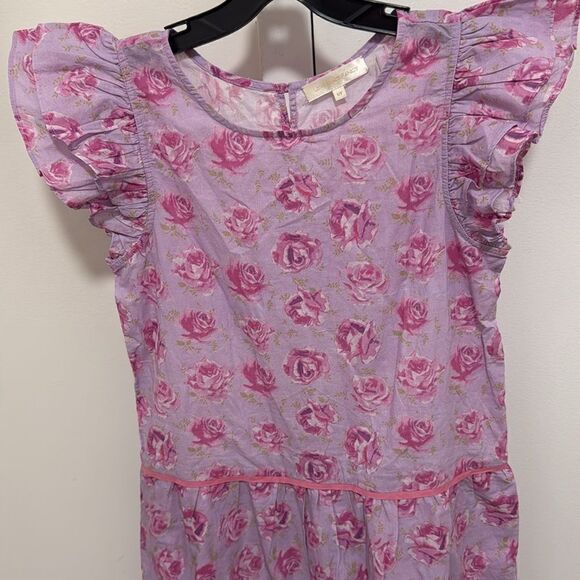 LoveShackFancy Girls’ Lilac Fusion Mavis Flutter Sleeve Dress. Size 12. - Picture 2 of 8
